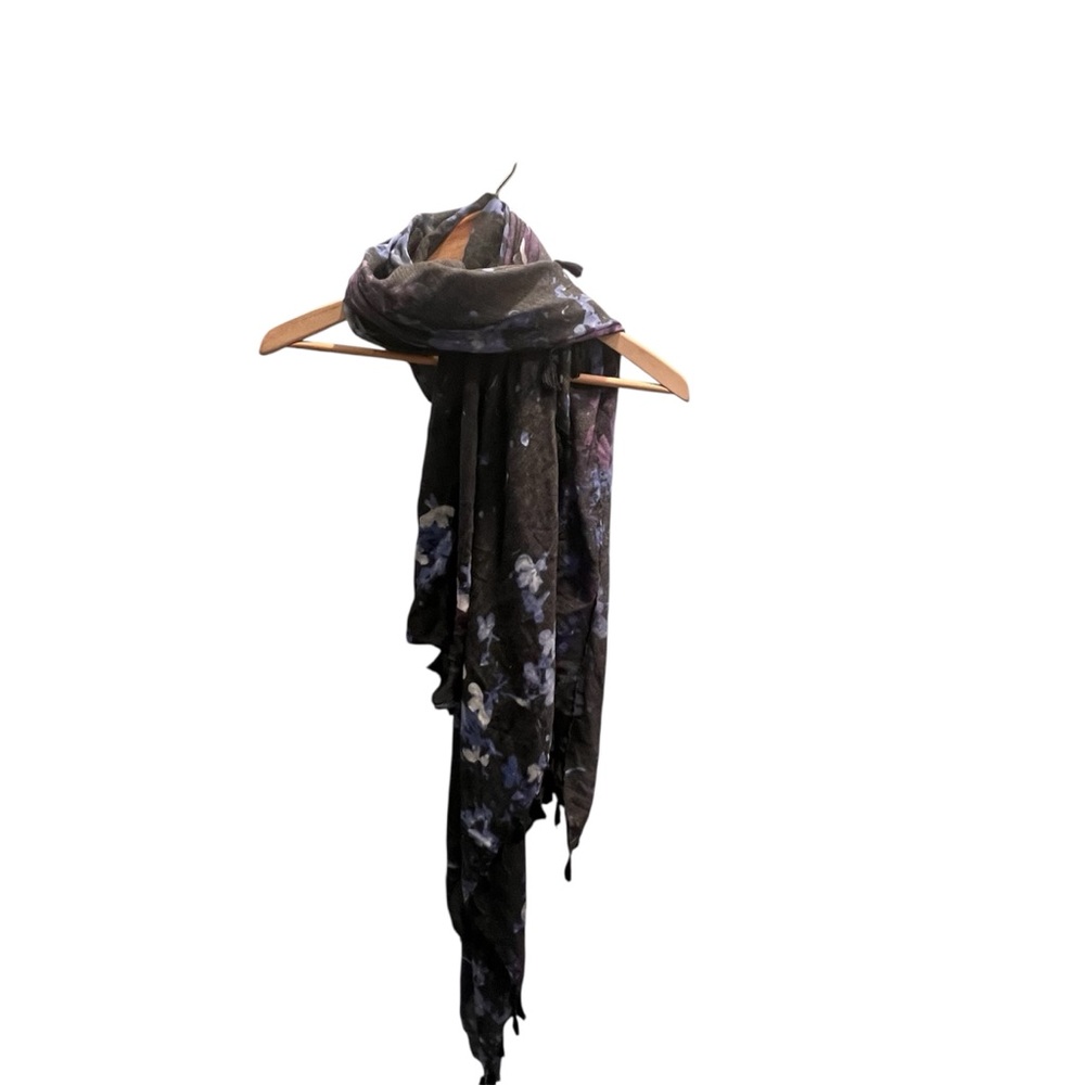 Peter Som Dream Floral Black and Blue Women's Scarf